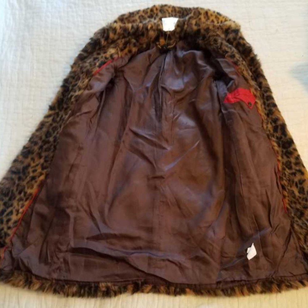 New  XS S  J Crew  faux fur leopard coat - Picture 3 of 4